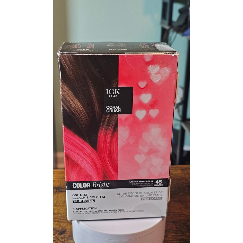 IGK Color Bright One Step Bleach & Color Kit | One-Step Color Coral Crush